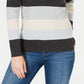 Karen Scott Women's Colorblocked V-Neck Cotton Sweater Grey combo Size Extra Large