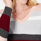 Karen Scott Women's Emma Cotton Striped Sweater Red SizePetite Large