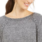 Style & Co Women's Lace-Up Chevron-Trim Sweater Gray Size Extra Large