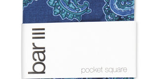 Bar III Men's Abstract Paisley Pocket Square Navy Size Regular