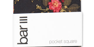 Bar III Men's Painted Poppy Pocket Square Black Size Regular