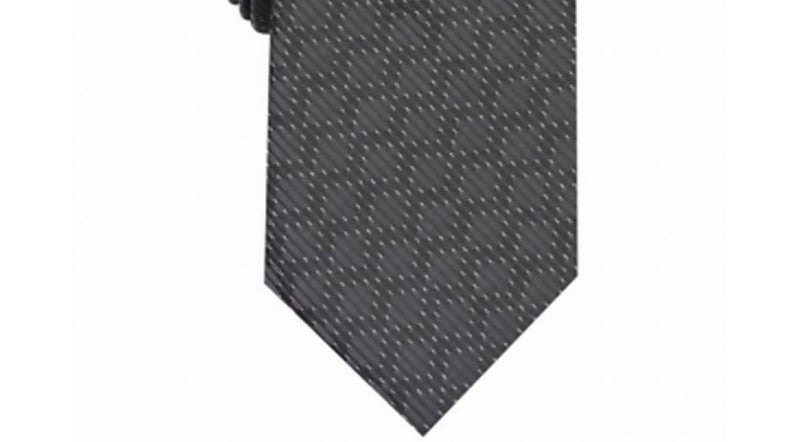 Alfani Men's Slim Geometric Grid Tie Blue Size Regular