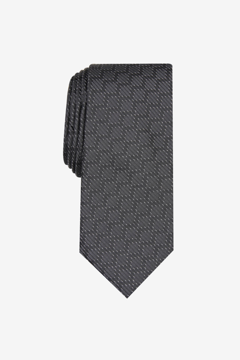 Alfani Men's Slim Geometric Grid Tie  Black Size Regular