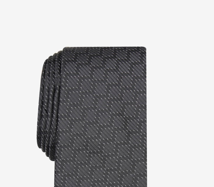 Alfani Men's Slim Geometric Grid Tie Black Size Regular
