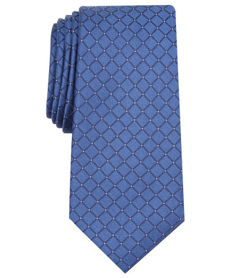 Alfani Men's Slim Grid Tie Blue Size Regular