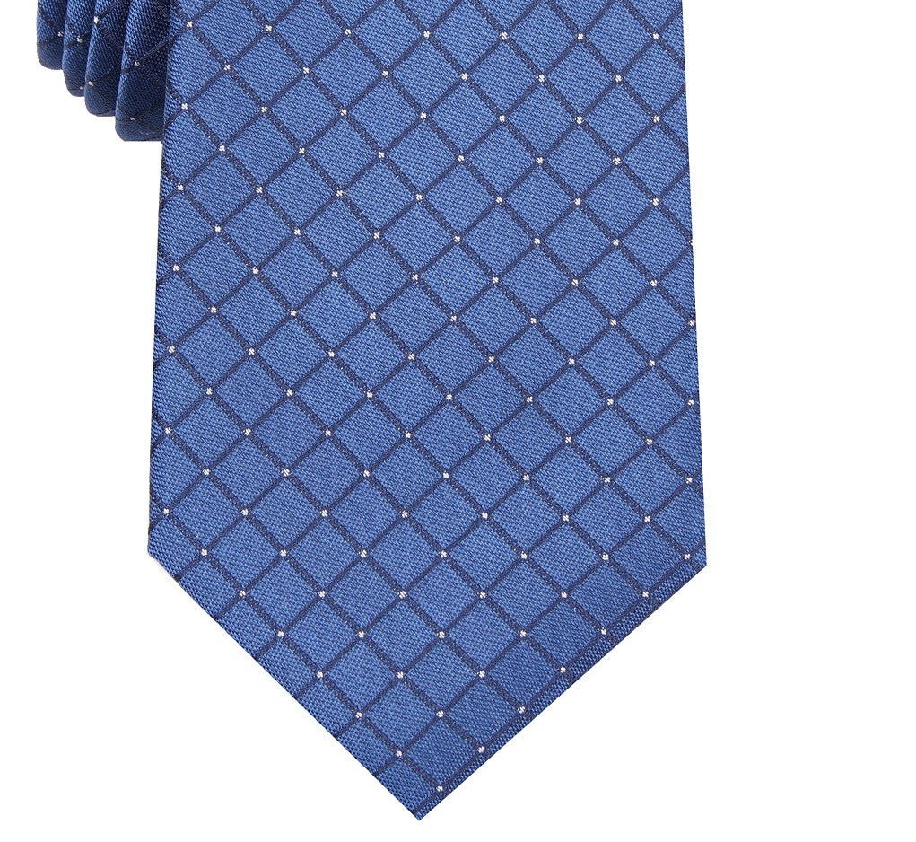 Alfani Men's Slim Grid Tie Blue Size Regular