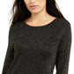 Alfani Women's Glitter-Knit Tunic Sweater Black/ Gold Lrx Size Extra Large