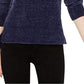 Maison Jules Women's Chenille V Neck Sweater Blue Size Large
