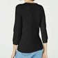 Maison Jules Women's Crewneck 3/4 Sleeve Sweater Black Size Small