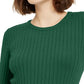 Maison Jules Women's Ribbed Crew-Neck Sweater Green Size X-Large