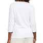 Karen Scott Women's Striped Sequined Seashell Top White Size Small