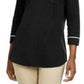 Karen Scott Women's Petite Piping-Trim T-Shirt Black Size Medium