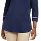 Karen Scott Women's Piping-Trim T-Shirt  Blue Size Petite Small