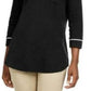 Karen Scott Women's Piping-Trim T-Shirt Black Size Petite-Small