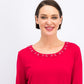 Karen Scott Women's Grommet-Trim Cotton Top New Red Size Large