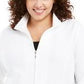 Karen Scott Women's Sport French Terry Ribbon-Trim Jacket White Size Medium