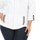 Karen Scott Women's Sport French Terry Ribbon-Trim Jacket White Size Small