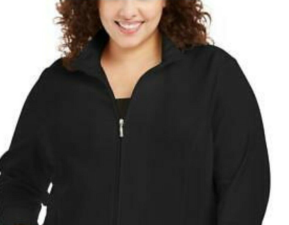 Karen Scott Women's Plus Size French Terry Jacket Black Size O-Small