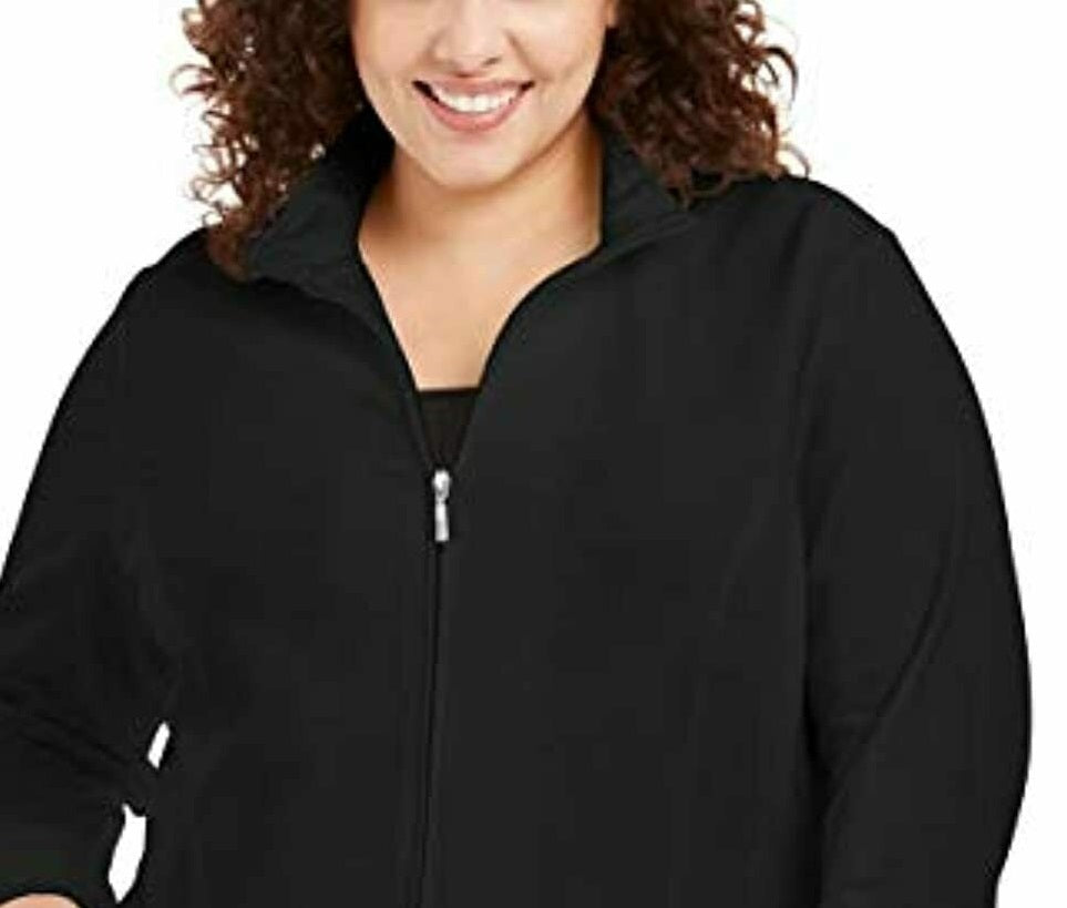 Karen Scott Women's Plus Size French Terry Jacket Black Size 2 X-Large