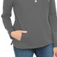 Karen Scott Women's Sport Mock-Neck Vented-Hem Top Med Gray Size Small