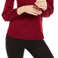 Alfani Women's Pearl-Neck Blouson Sweater Wine Size Large