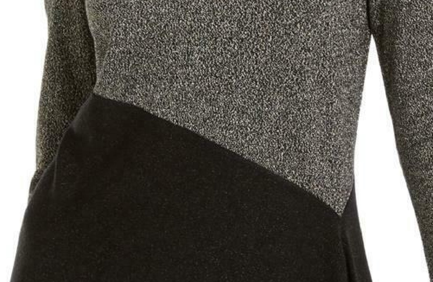 Alfani Women's Metallic Asymmetric Pullover Sweater Black Gold Size Small