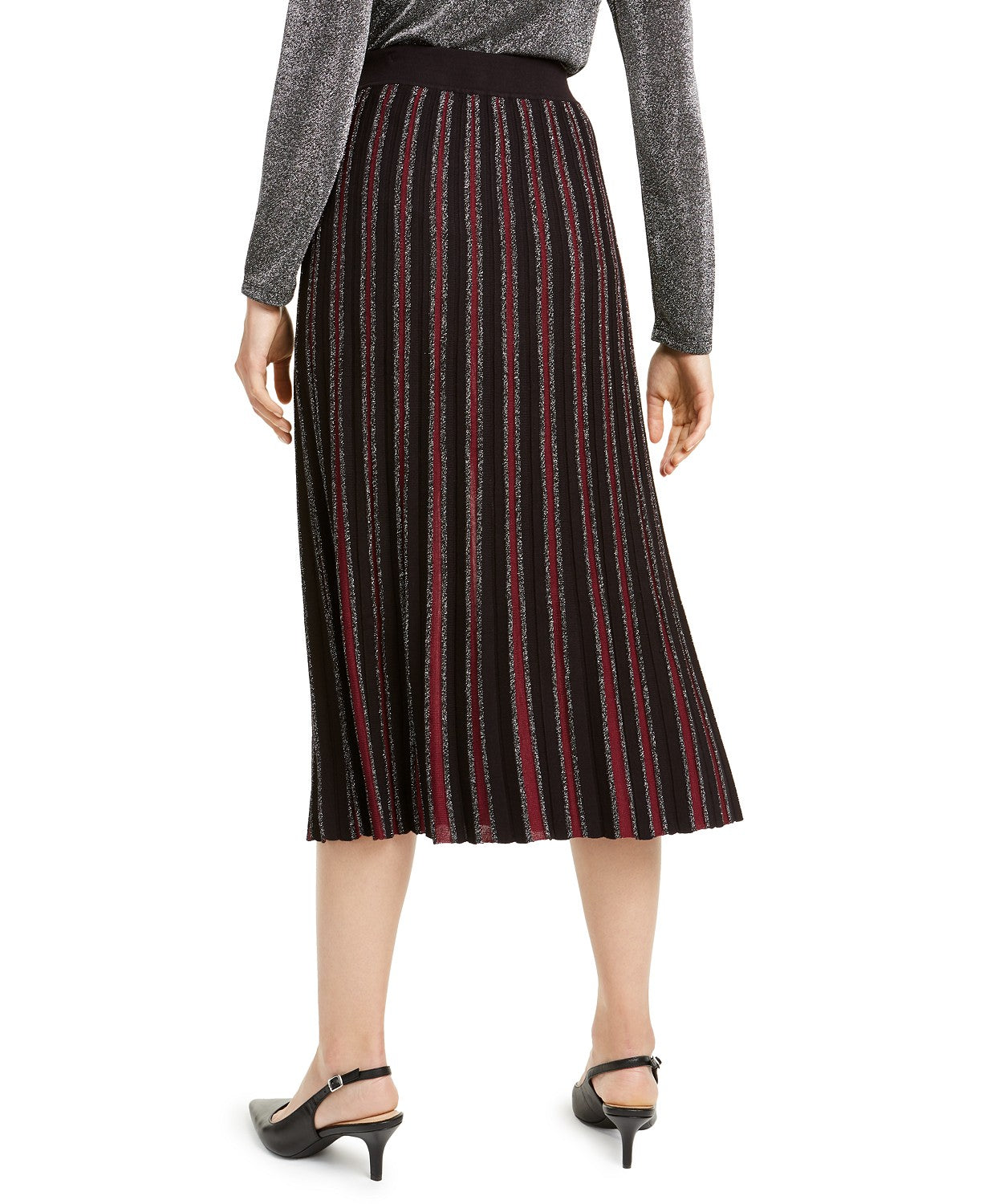 Alfani Women's Pleated Sweater Skirt Black Size Small