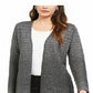 Alfani Women's Metallic Open-Front Cardigan Gray Size Medium