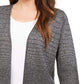 Alfani Women's Ribbed Metallic Cardigan Gray Size Small