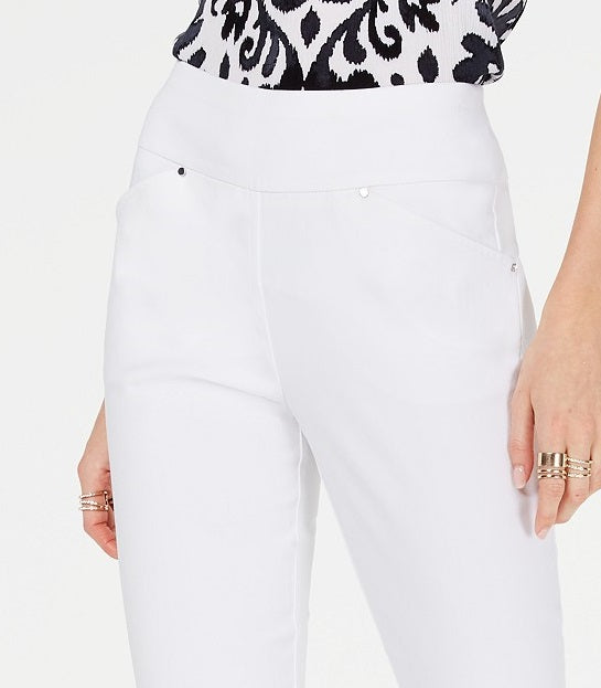 INC International Concepts Women's Cropped Skinny Pants White Size 14