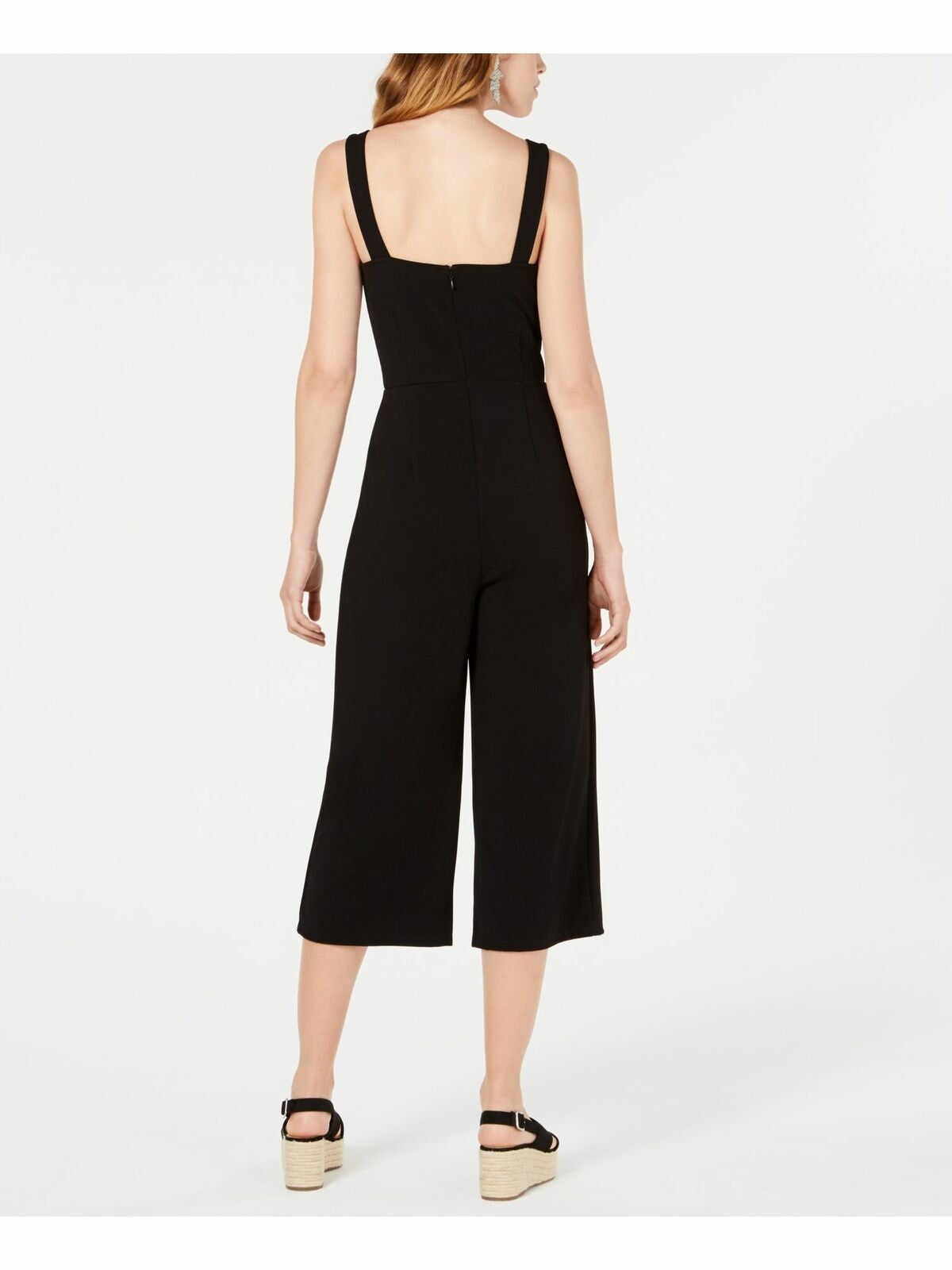 Bar III Women's Cropped O-Ring Jumpsuit Black Size 2