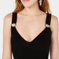 Bar III Women's Cropped O-Ring Jumpsuit Black Size 2