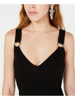 Bar III Women's Cropped O-Ring Jumpsuit Black Size 2