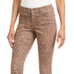 Style & Co Women's Curvy-Fit Skinny Printed Jeans Brown Size 16