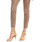 Style & Co Women's Curvy-Fit Skinny Printed Jeans Gold Size 4