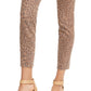 Style & Co Women's Curvy-Fit Skinny Printed Jeans Brown Size 6