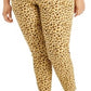 Style & Co Women's Curvy Animal-Print Skinny Jeans Gold Size 8 Petite