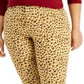 Style & Co Women's Curvy Animal-Print Skinny Jeans Gold Size 8 Petite