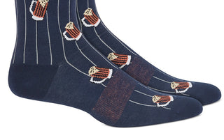 Bar III Men's Printed Pinstripe Socks Blue Size Regular