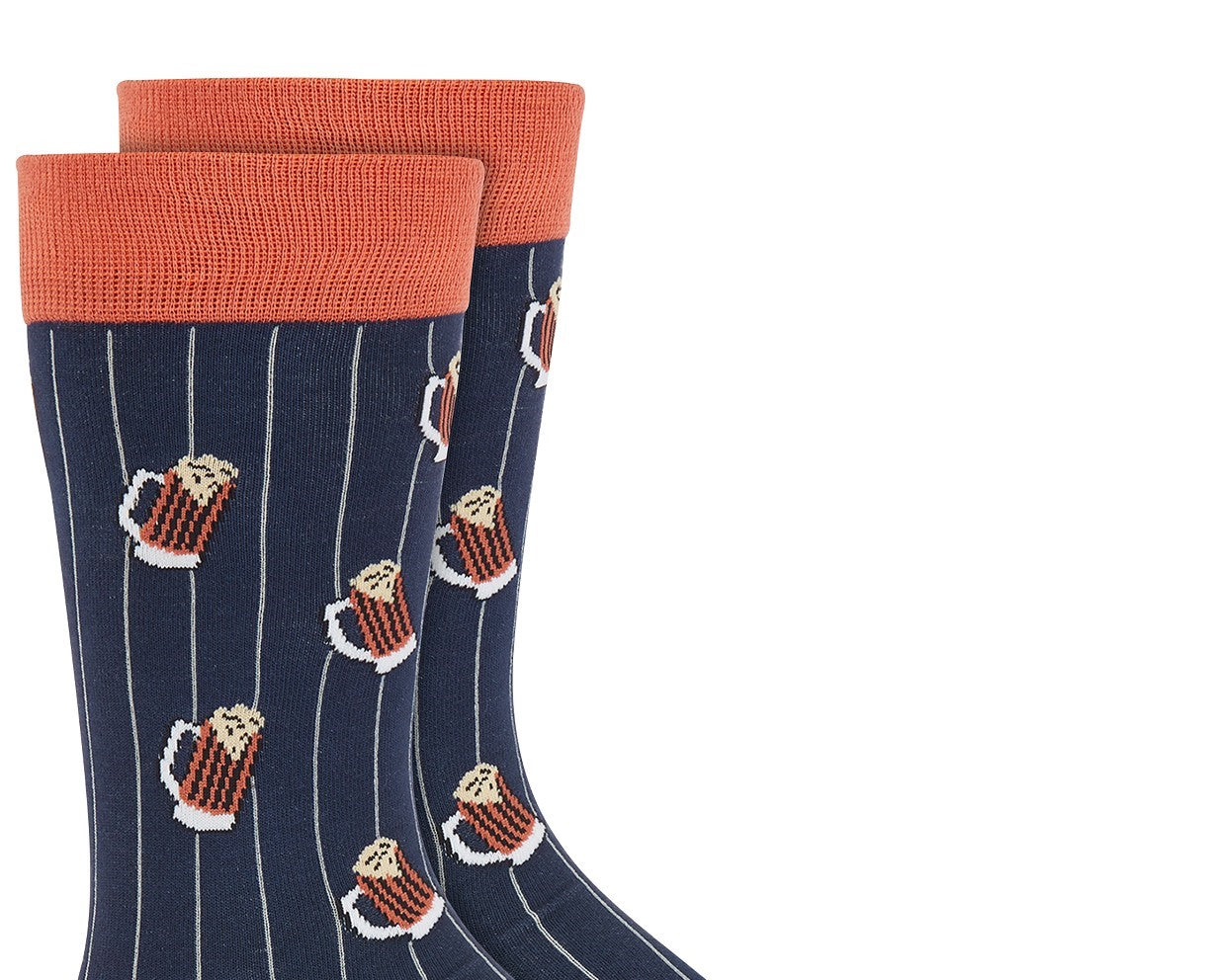 Bar III Men's Printed Pinstripe Socks Blue Size Regular