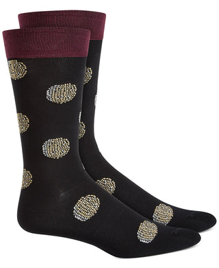 Bar III Men's Printed Socks Black Size Regular
