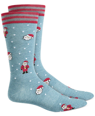 Bar III Men's Santa Socks Blue Size Regular