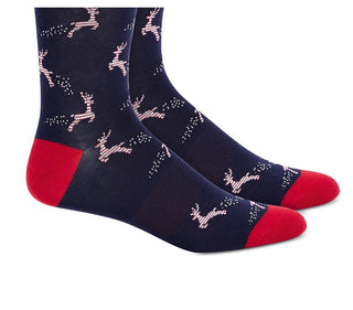 Bar III Men's Reindeer Socks Blue Size Regular