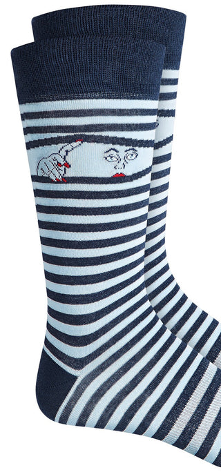 Bar III Peek-A-Boo Striped Socks Navy Size Regular