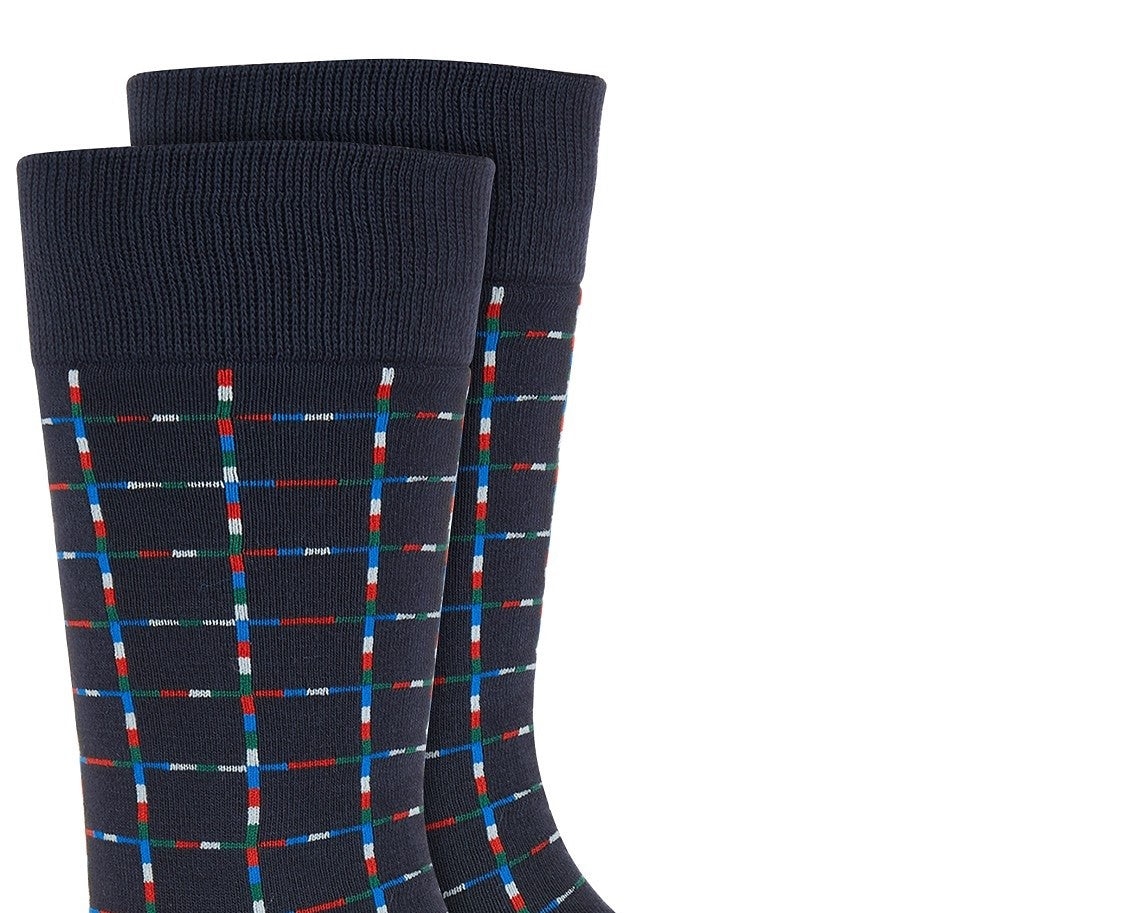 Alfani Men's Pixel Windowpane Socks Blue Size Regular