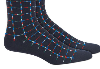 Alfani Men's Pixel Windowpane Socks Blue Size Regular