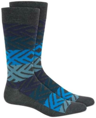 Alfani Men's Printed Socks Blue Size Regular