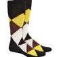 Alfani Men's Argyle Socks Brown-Yellow Size 7-12