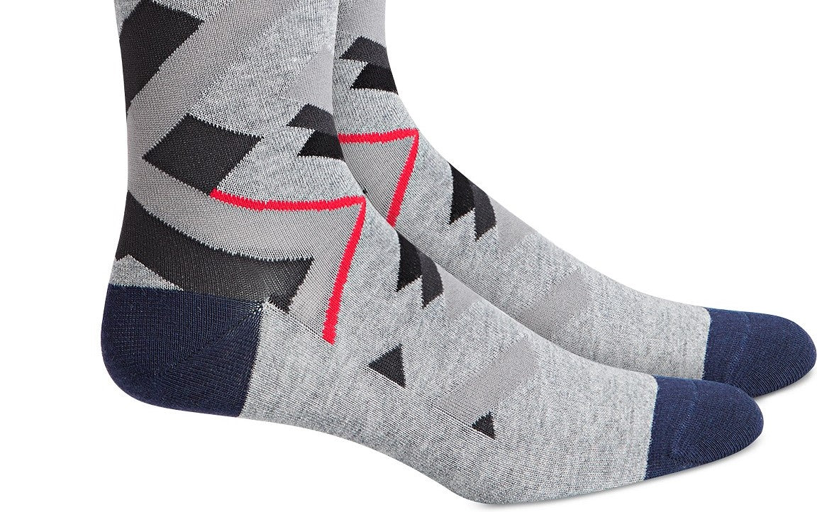Alfani Men's Abstract Geometry Socks White Size Regular