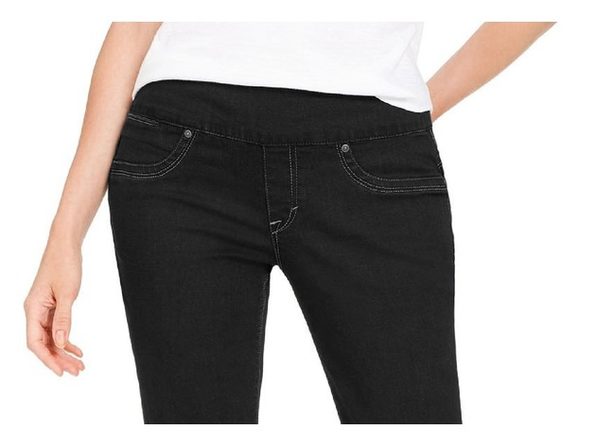 Style & Co Women's Ella Pull-On Bootcut Jeans Black Size Large